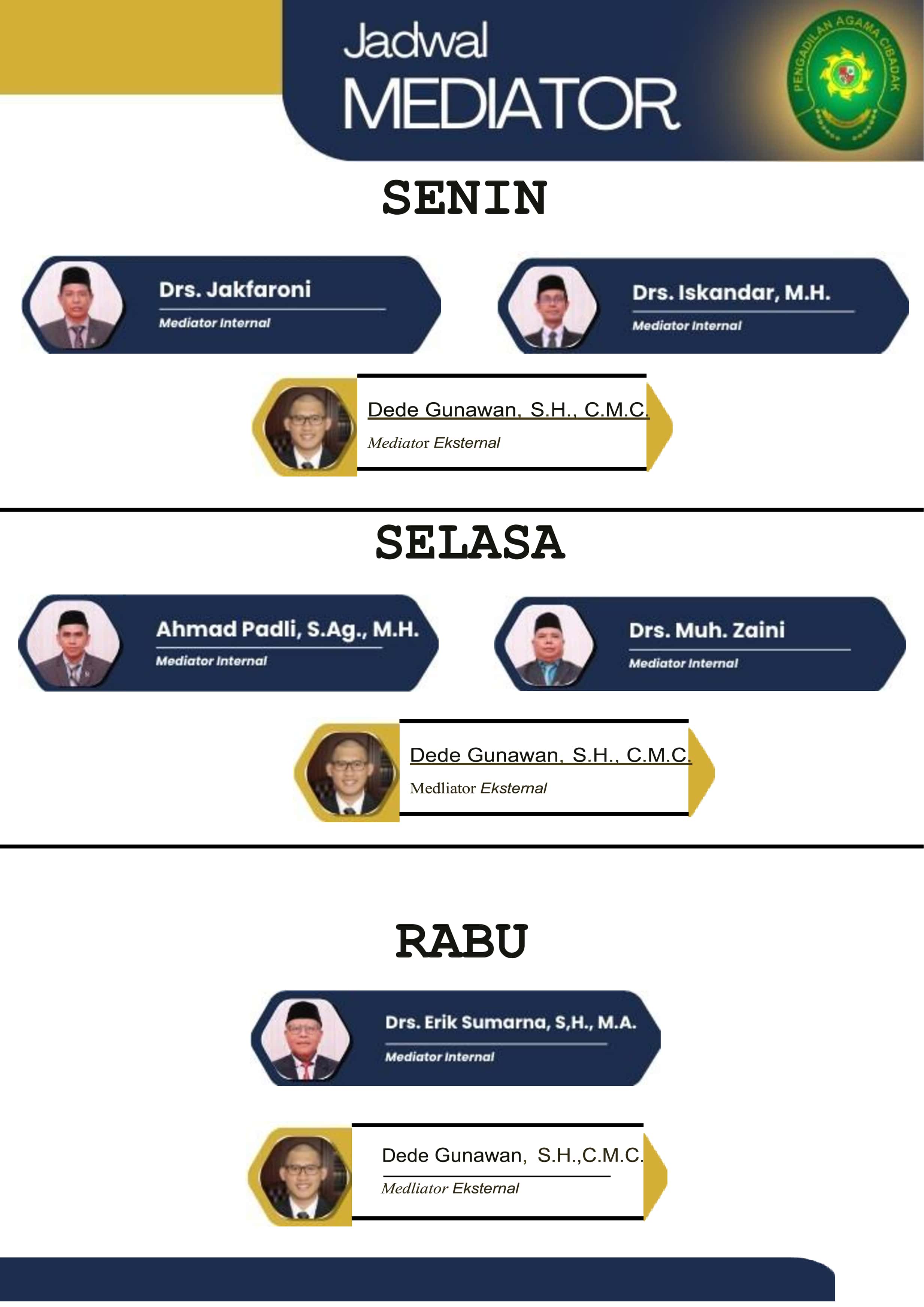 Jadwal Mediator 1 min